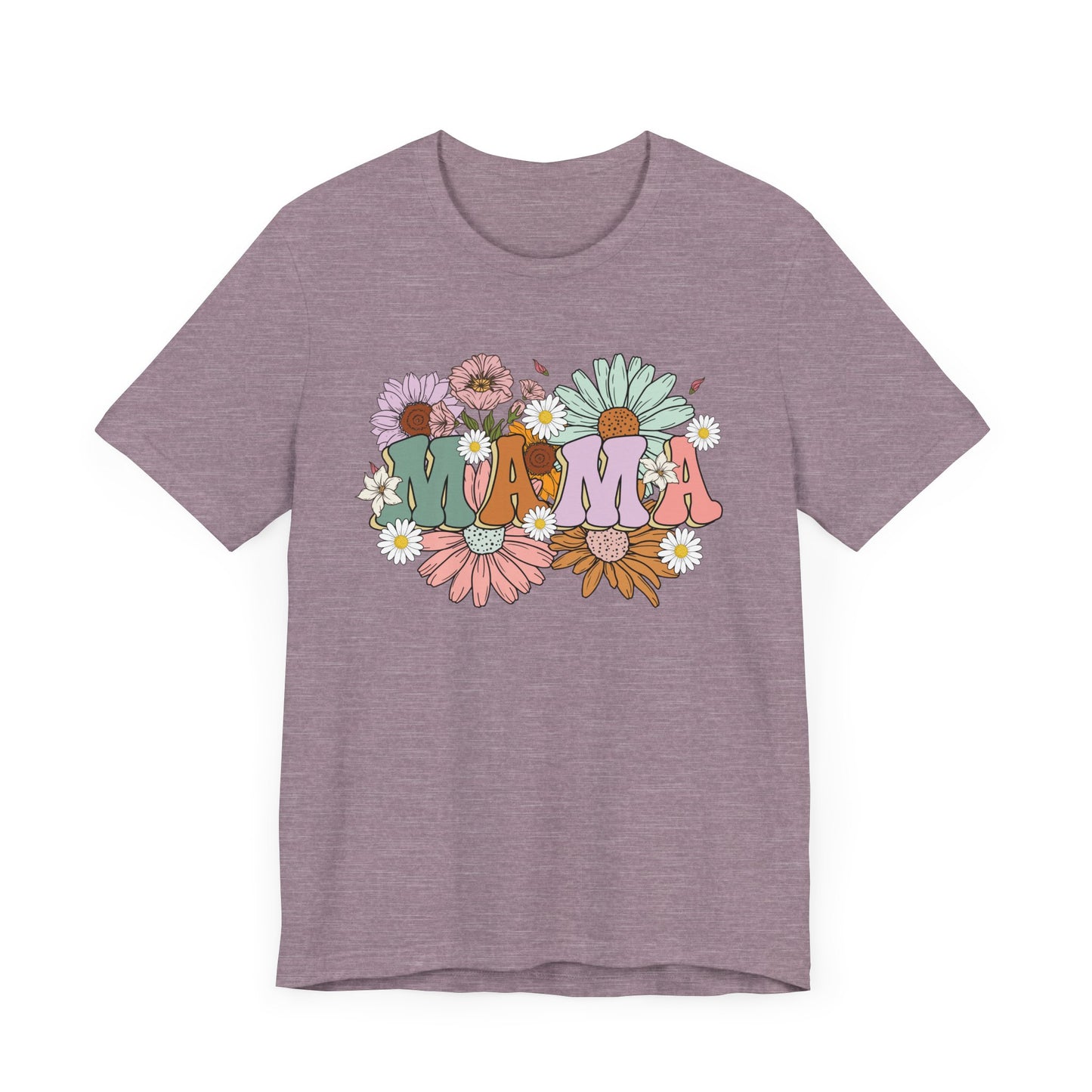 Groovy Floral Mama Tee, Gift for Moms, Casual Summer Top, Boho Style Apparel, Unique Mother's Day Gift