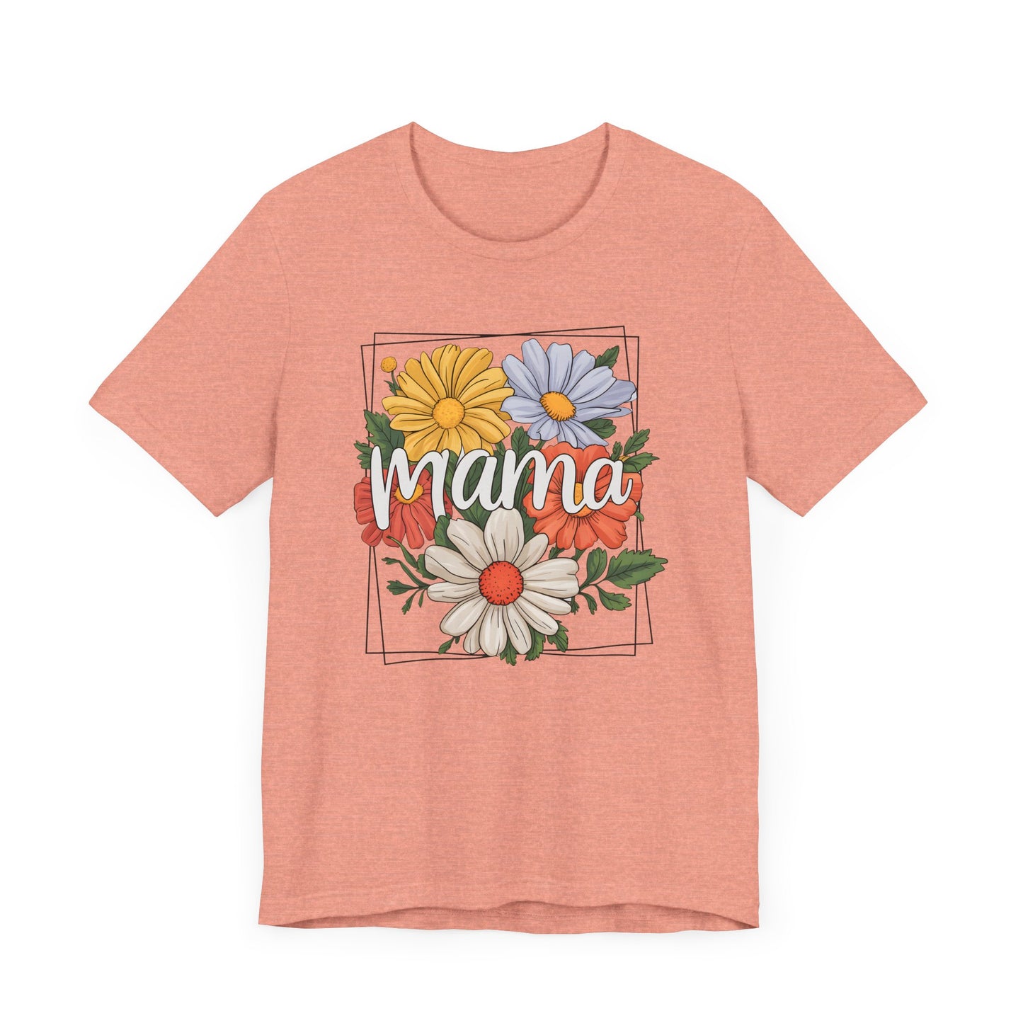 Bouquet Daisey Mama Tee, Gift for Moms, Casual Summer Top, Boho Style Apparel, Unique Mother's Day Gift