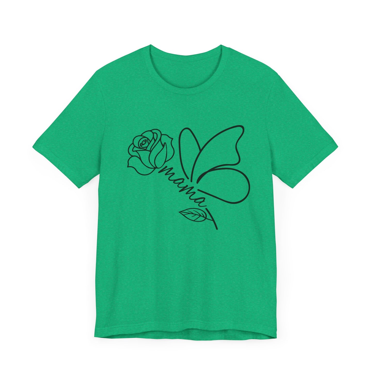 Butterfly Rose Mama Tee, Gift for Moms, Casual Summer Top, Boho Style Apparel, Unique Mother's Day Gift