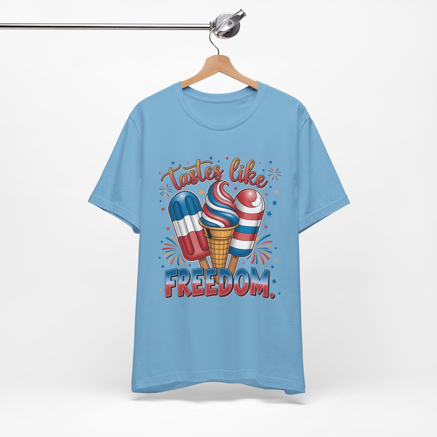 Taste Like Freedom Patriotic Graphic Tee, Fun Summer T-Shirt, Holiday Apparel, 4th of July Shirt
