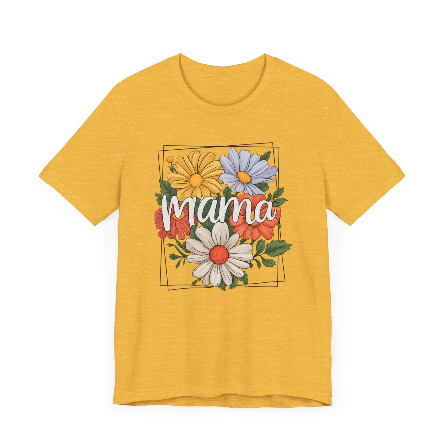 Bouquet Daisey Mama Tee, Gift for Moms, Casual Summer Top, Boho Style Apparel, Unique Mother's Day Gift