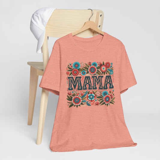 Boho Floral Mama Tee,  Gift for Moms, Casual Summer Top, Boho Style Apparel, Unique Mother's Day Gift