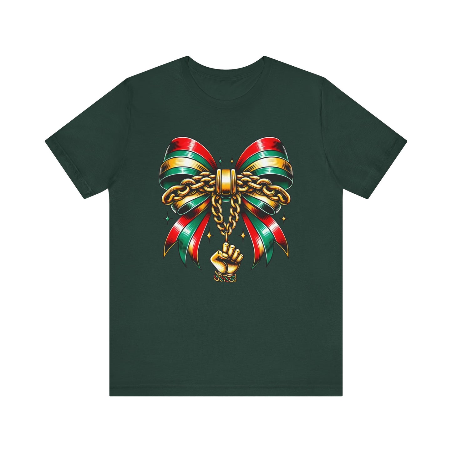 Bow and Chain Juneteenth Celebration Tee, Unisex Jersey Tee, Freedom Shirt, Equality Apparel, Black History Month Gift, Activist Fashion