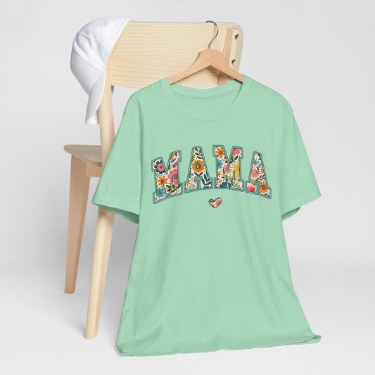 Boho Floral Mama Tee  Gift for Moms, Casual Summer Top, Boho Style Apparel, Unique Mother's Day Gift