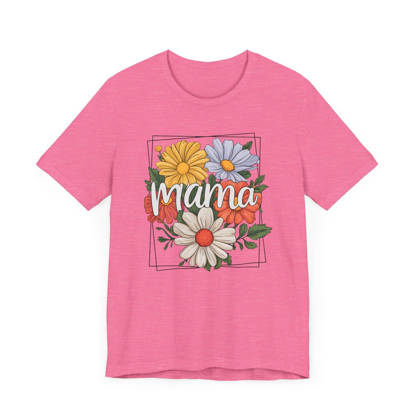Bouquet Daisey Mama Tee, Gift for Moms, Casual Summer Top, Boho Style Apparel, Unique Mother's Day Gift