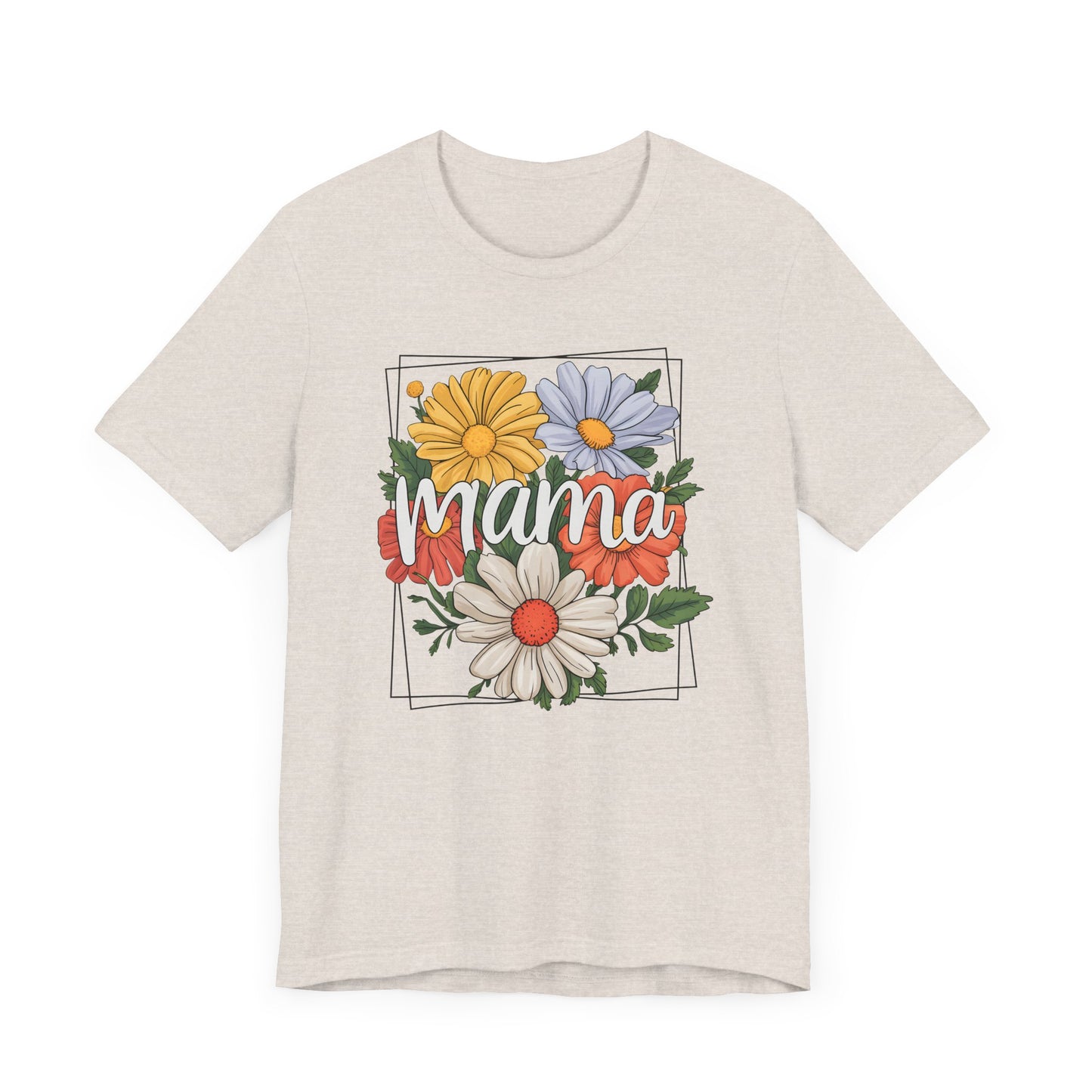 Bouquet Daisey Mama Tee, Gift for Moms, Casual Summer Top, Boho Style Apparel, Unique Mother's Day Gift