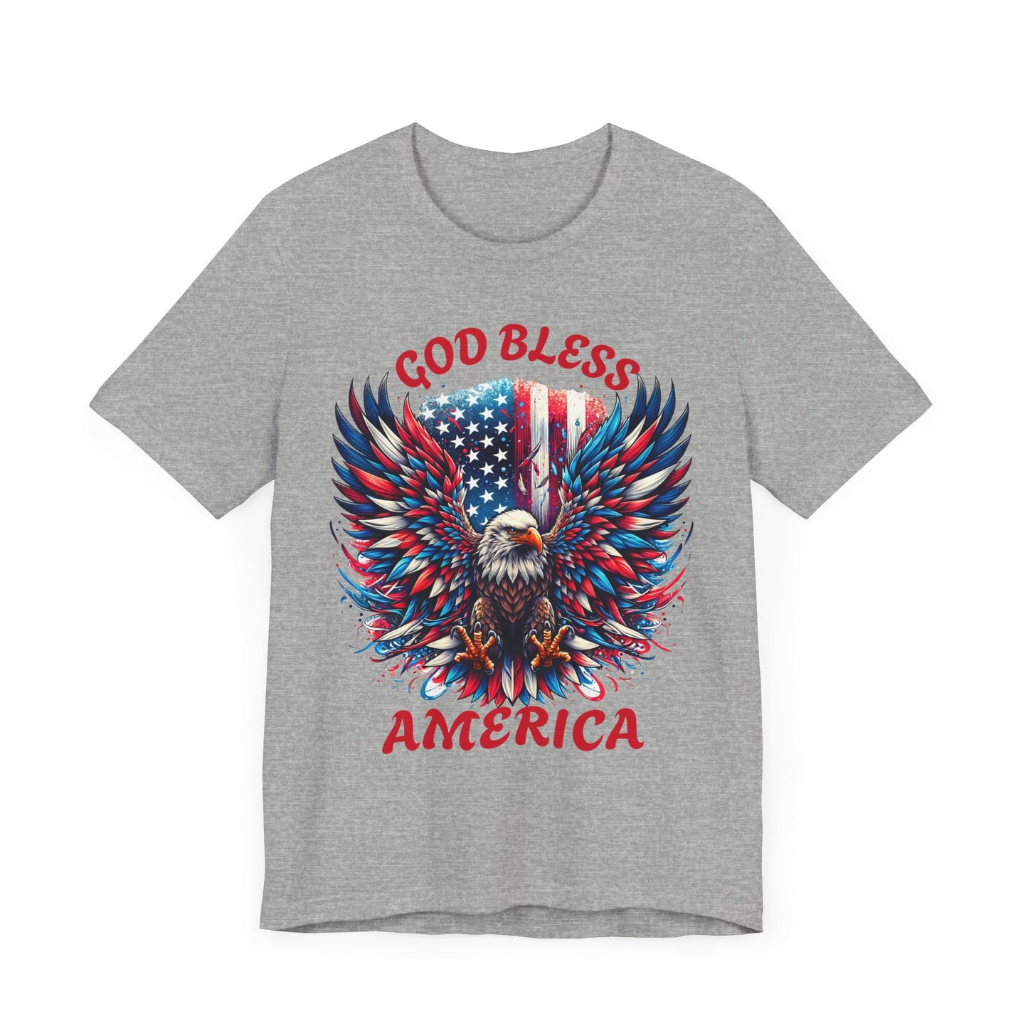 Patriotic Eagle Graphic Tee, USA Flag Shirt, Unisex Short Sleeve Top, Independence Day Gift, American Pride Apparel, Casual Wear