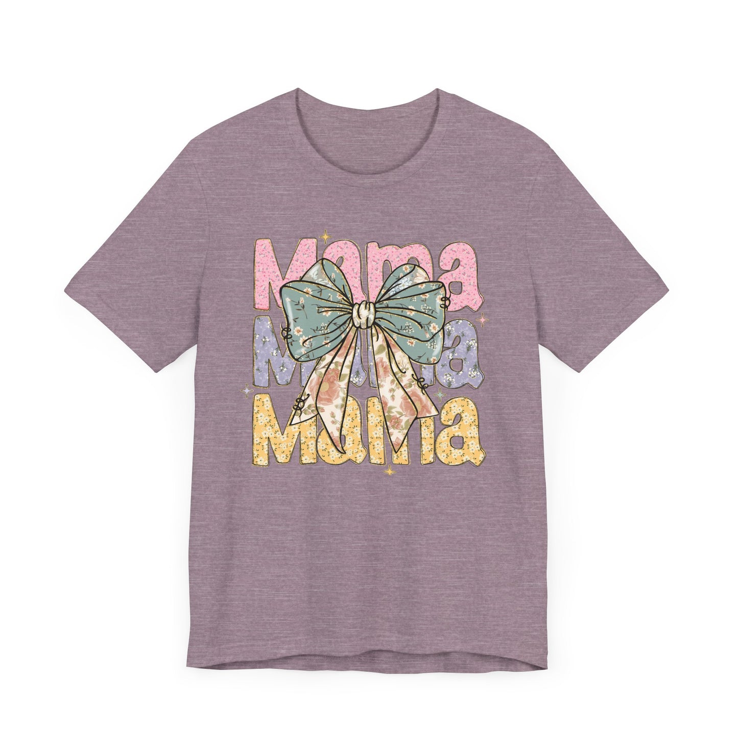 Color block Mama Tee with a Bow, Gift for Moms, Casual Summer Top, Boho Style Apparel, Unique Mother's Day Gift