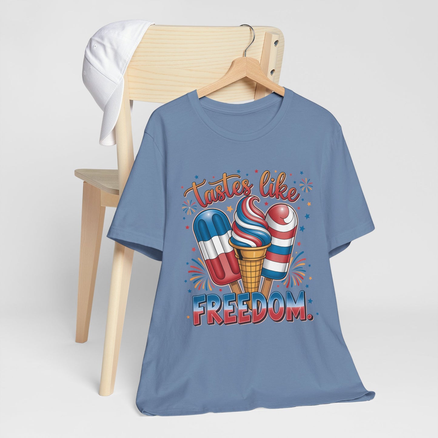 Taste Like Freedom Patriotic Graphic Tee, Fun Summer T-Shirt, Holiday Apparel, 4th of July Shirt