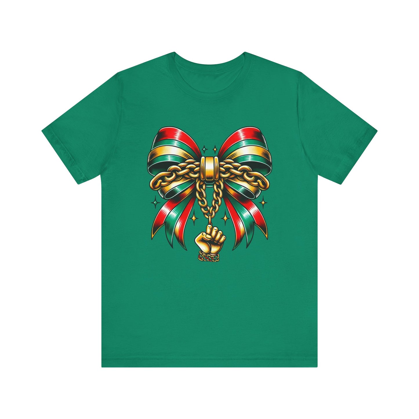 Bow and Chain Juneteenth Celebration Tee, Unisex Jersey Tee, Freedom Shirt, Equality Apparel, Black History Month Gift, Activist Fashion