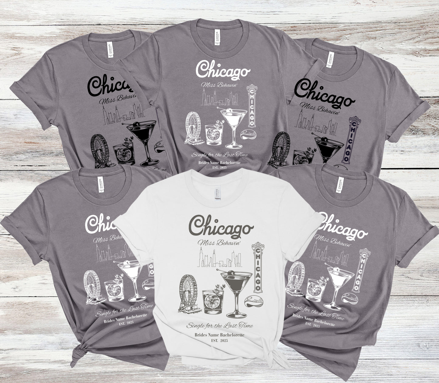 Chicago Bachelorette Party Tee, Fun Vacation Shirt, Travel Souvenir, Girls Night Out Top, Bride Tribe Apparel, Girls Trip, Chi-Town Wedding