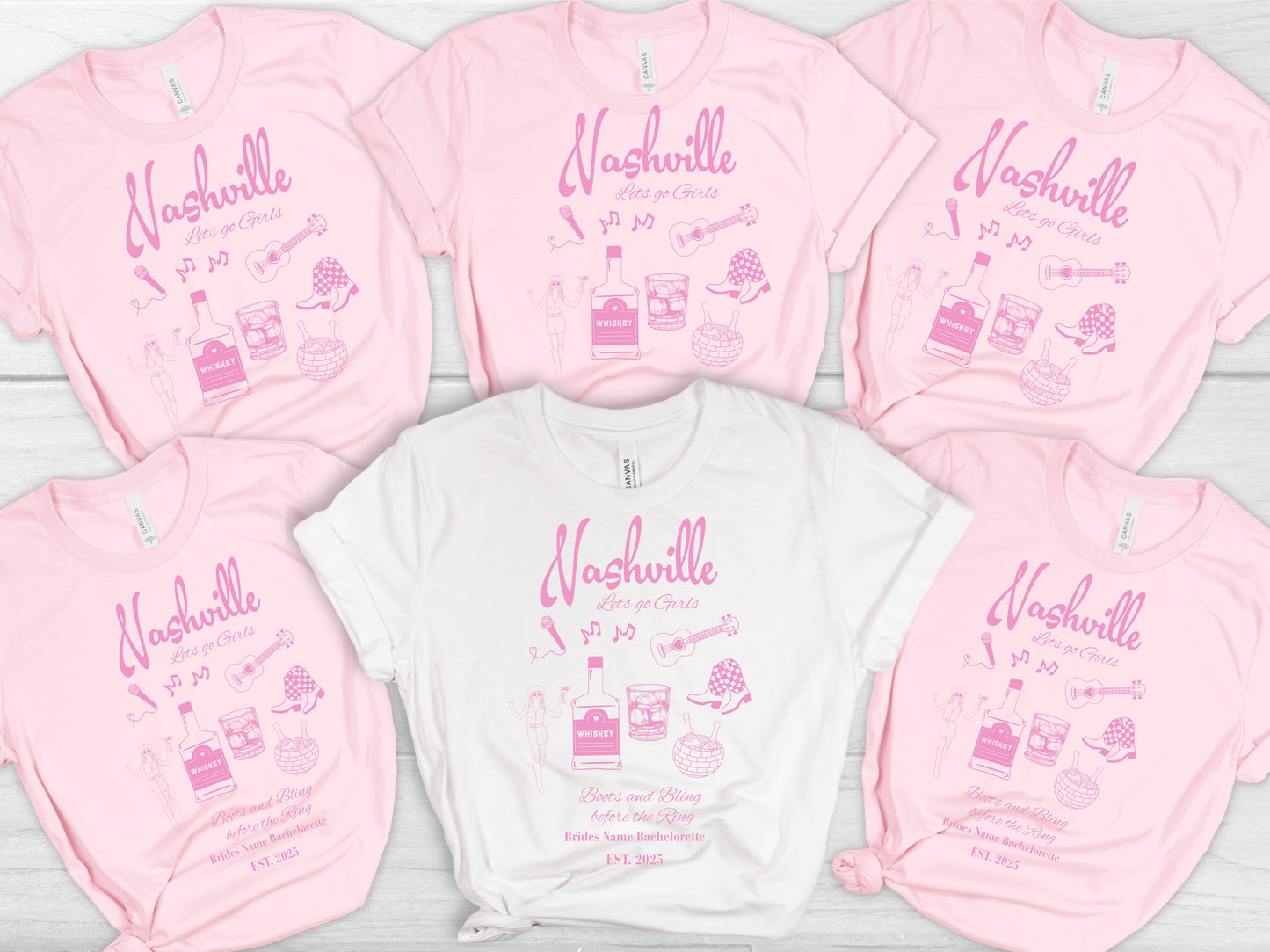 Nashville Bachelorette Party Tee, Fun Vacation Shirt, Travel Souvenir, Girls Night Out, Bride Tribe Apparel, Girls Trip, Nashville Wedding
