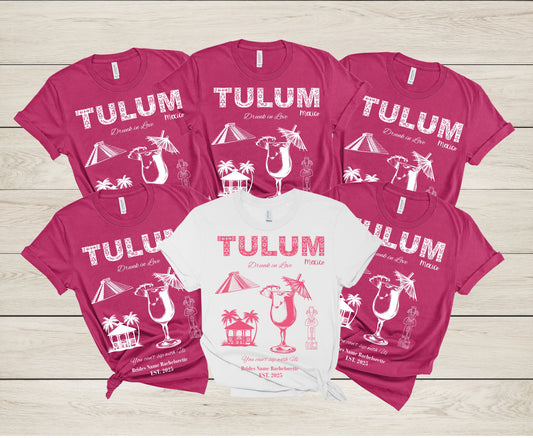 Tulum Mexico Bachelorette Party Tee, Bachelorette Shirt, Travel Tshirt, Girls Night Out Top, Bride Tribe Apparel, Girls Trip, Tulum Wedding