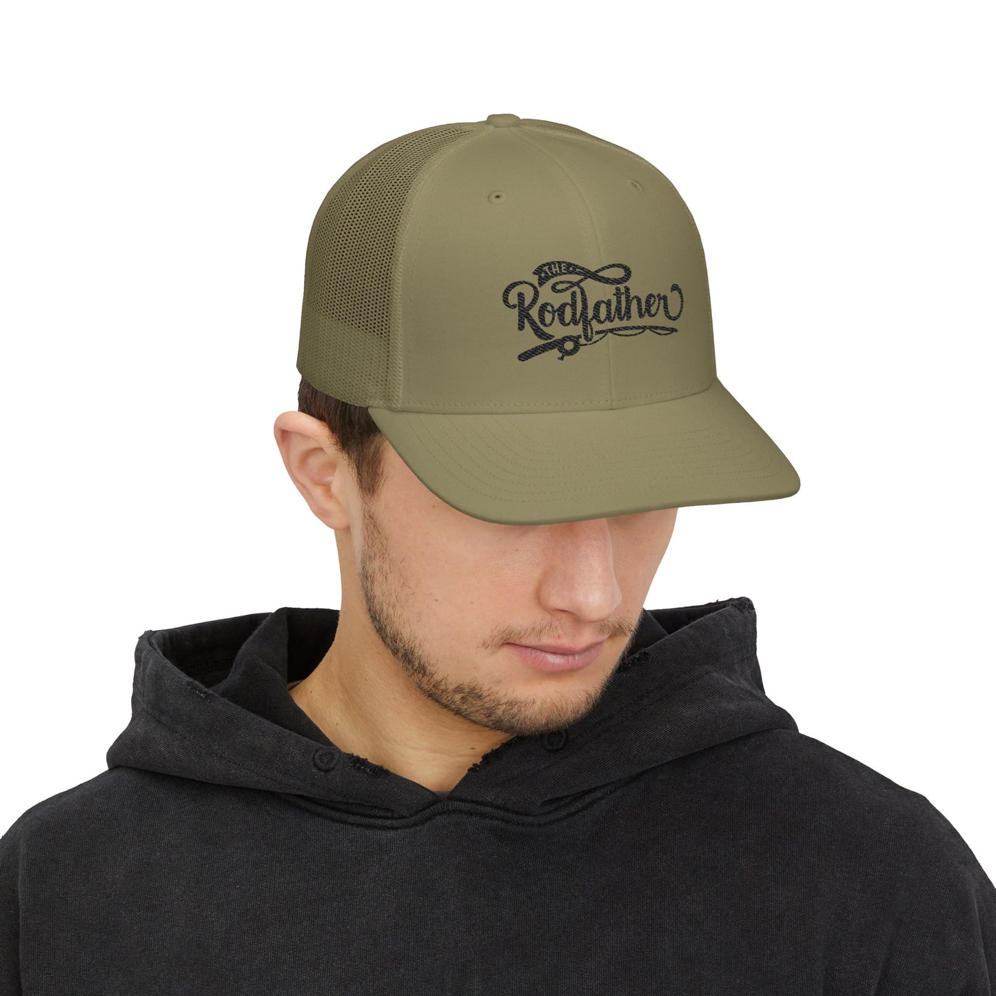 The Rodfather Snapback Trucker Cap, Perfect for Fishing Lovers, Father's Day Gift, Casual Wear, Outdoor Activities, Unique Embroidery