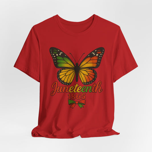 1865 Butterfly Juneteenth Celebration Tee, Unisex Jersey Tee, Freedom Shirt, Equality Apparel, Black History Month Gift, Activist Fashion