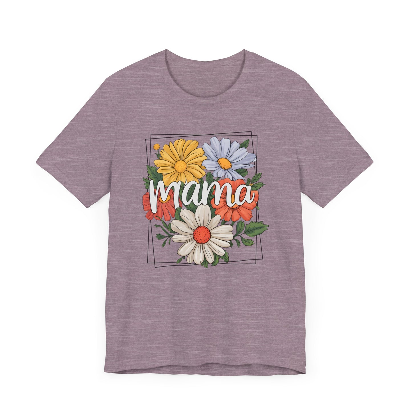 Bouquet Daisey Mama Tee, Gift for Moms, Casual Summer Top, Boho Style Apparel, Unique Mother's Day Gift