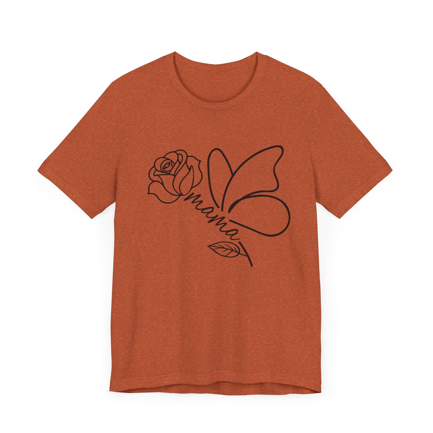 Butterfly Rose Mama Tee, Gift for Moms, Casual Summer Top, Boho Style Apparel, Unique Mother's Day Gift