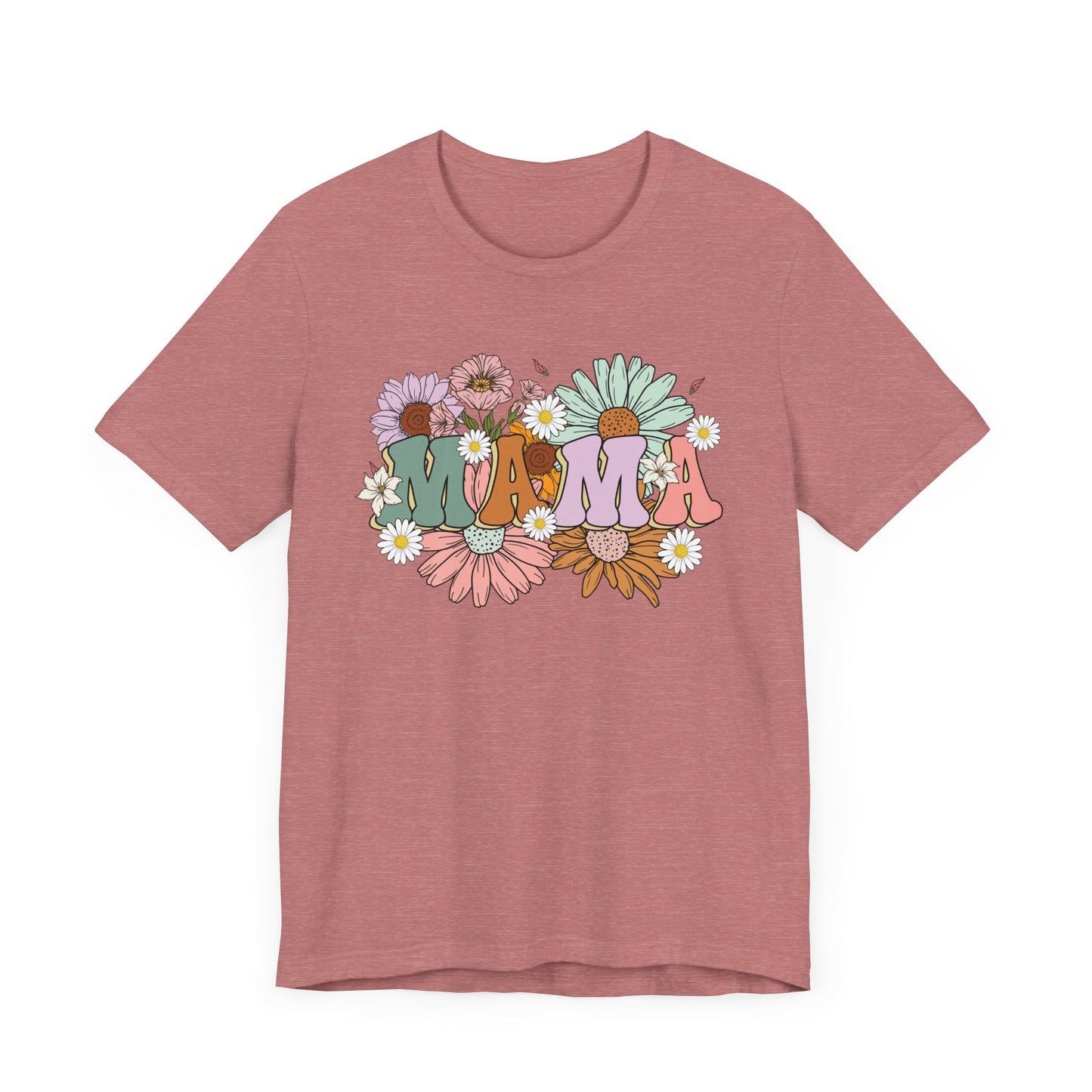Groovy Floral Mama Tee, Gift for Moms, Casual Summer Top, Boho Style Apparel, Unique Mother's Day Gift
