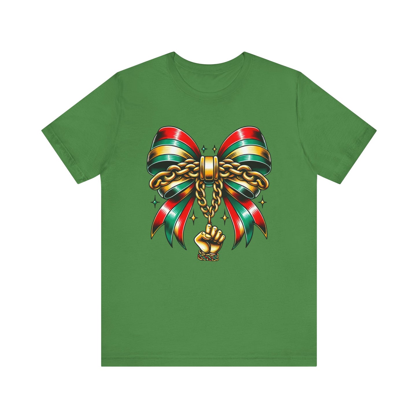 Bow and Chain Juneteenth Celebration Tee, Unisex Jersey Tee, Freedom Shirt, Equality Apparel, Black History Month Gift, Activist Fashion